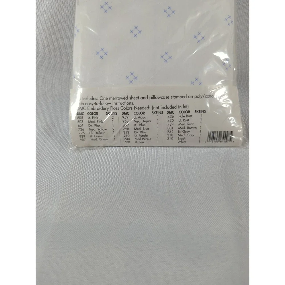 Bucilla Stamped Cross Stitch Mr Moon & Me Baby Sheet & Pillowcase Set 64497
